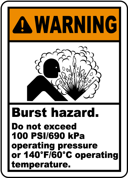 Burst Hazard Do Not Exceed Label J By SafetySign Com