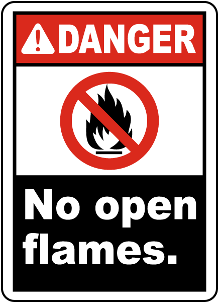 2 X NO NAKED FLAMES STICKERS SIGNS Business Industrie