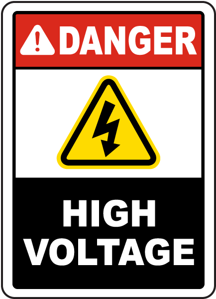 Danger High Voltage Sign E3386 by SafetySign com