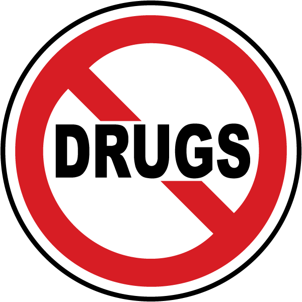 Drugs Prohibited Label F7479 - by SafetySign.com