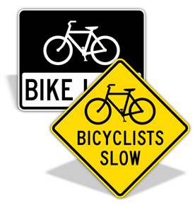 Shared Sidewalk Bikes Yield Sign - Road Safety Signs, SKU: K-9084