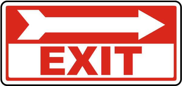 Exit Sign Right Arrow