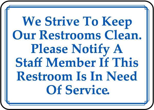 Bathroom Needs Attention Cleaning Sign for Business Alert Staff Venue B&B  Restaurant PDF JPG PNG Toilet Restroom Sign Download Print 