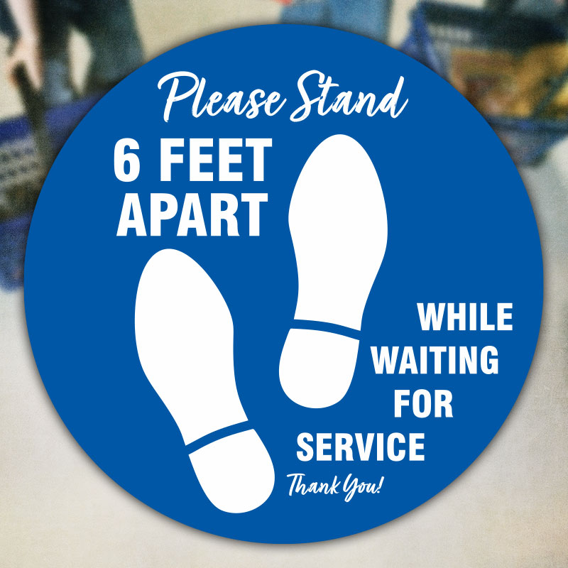 Please Stand 6 Ft Apart Floor Sign — D6009