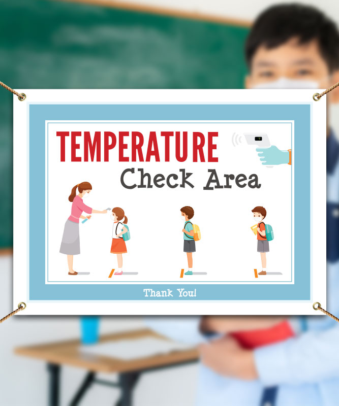 Temperature Check Area Banner Save 10 Instantly