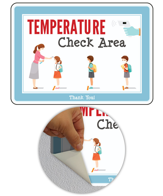 temperature check area sign d6459