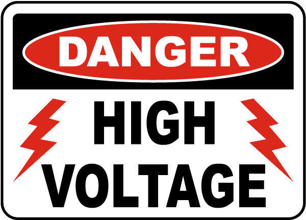 Danger High Voltage Label E3300L - by SafetySign.com