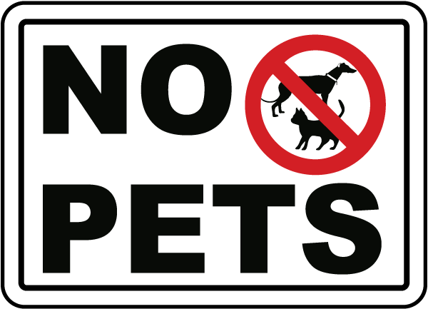 No Pets Sign - F2510