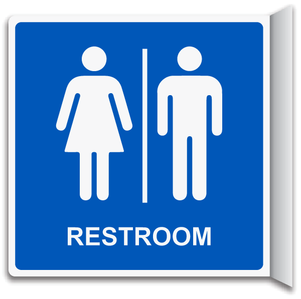 2-Way Unisex Restroom Sign - Get 10% Off Now