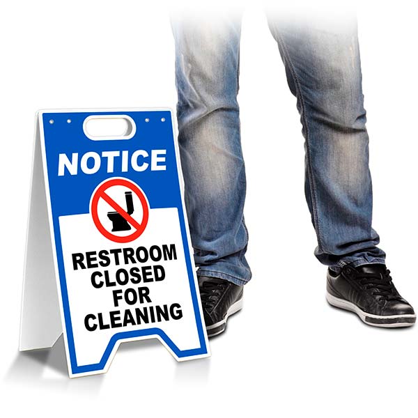 Notice Restroom Closed For Cleaning Floor Sign - In Stock Today