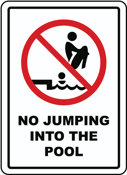 No Jumping Into The Pool Sign F8402 By Safetysign Com