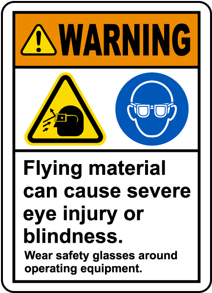 Wear Safety Glasses Around Equipment Label Save 10 Instantly