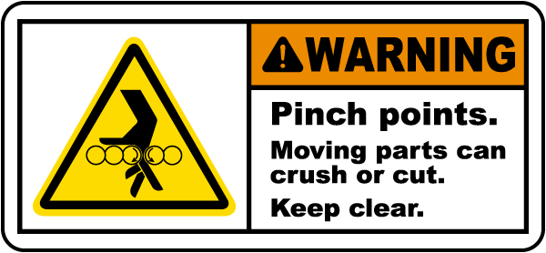 Pinch Points Keep Clear Label
