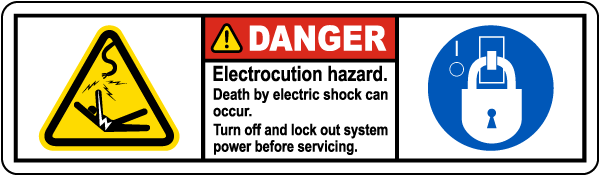 Electrocution Hazard Turn Off Label - Save 10% Instantly