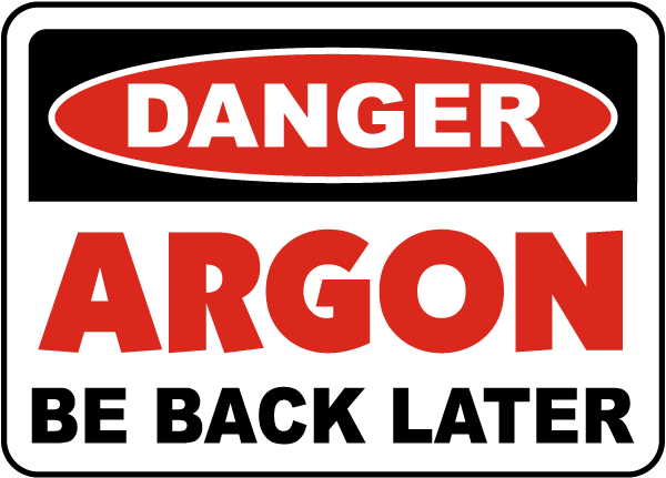 Affiche de sécurité: DANGER Argon
