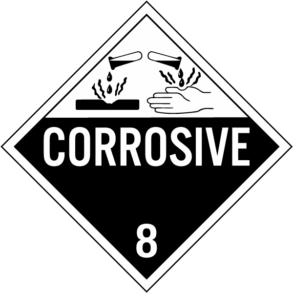 Dangerous Goods Sign Corrosive 8 Easy Safety Signs Easy Safety Signs ...