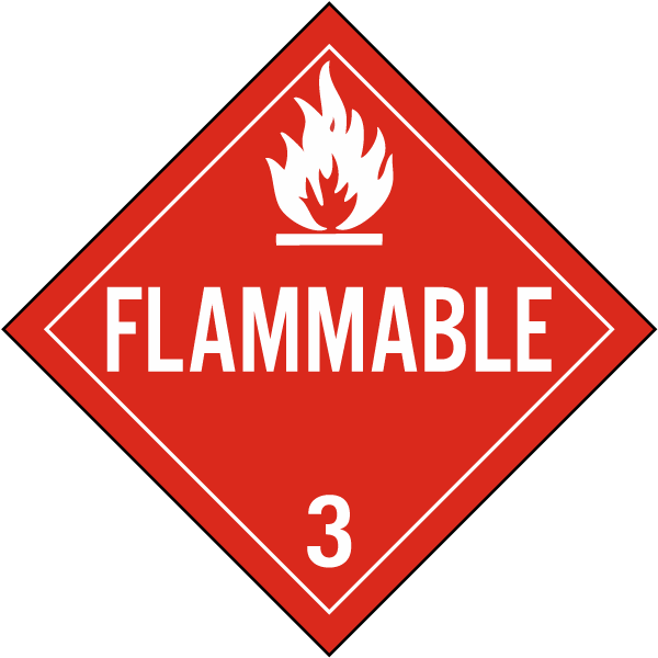 Flammable Class 3 Placard Claim Your 10 Discount