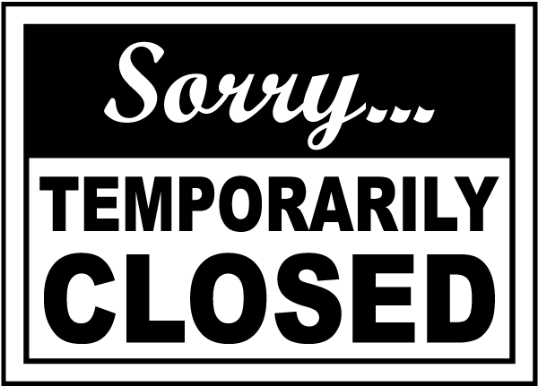 Shop Closed Sign Template