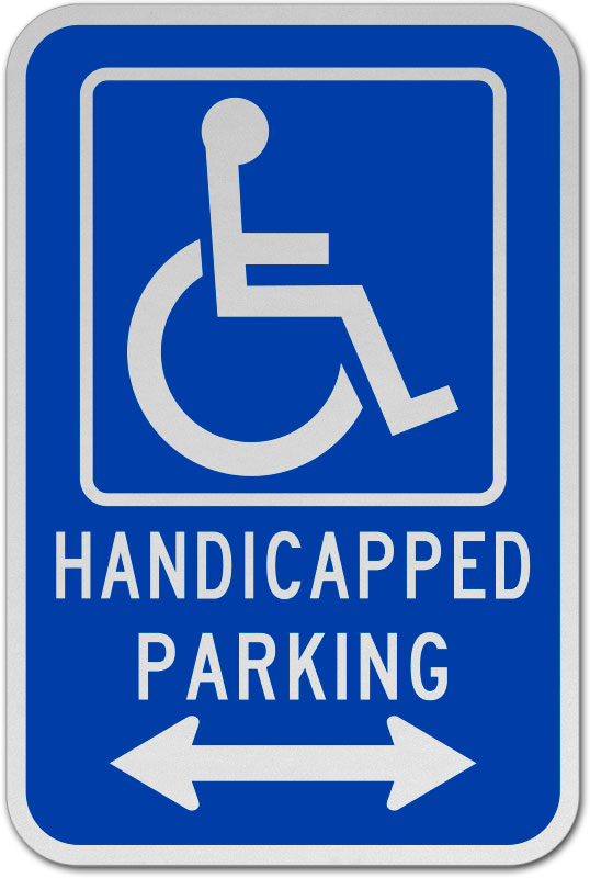 Handicapped Parking Sign (Double Arrow) T4540 - by SafetySign.com