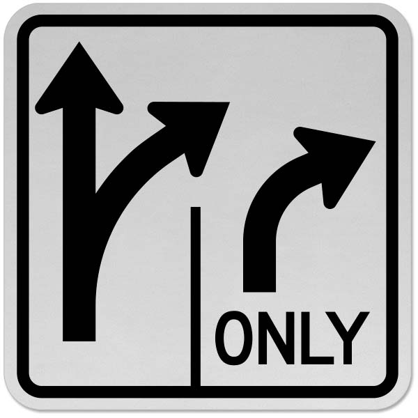 Intersection Lane Control Right And Straight Sign Save 10
