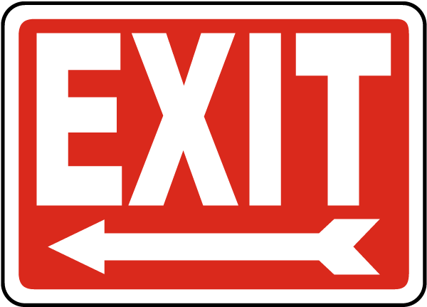Exit (Left Arrow) Sign - Save 10% Instantly