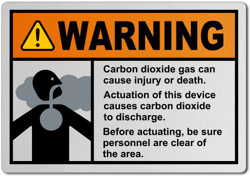 Warning Carbon Dioxide Manual Actuation Station Sign