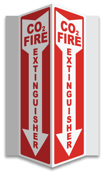 3-Way CO2 Fire Extinguisher Sign