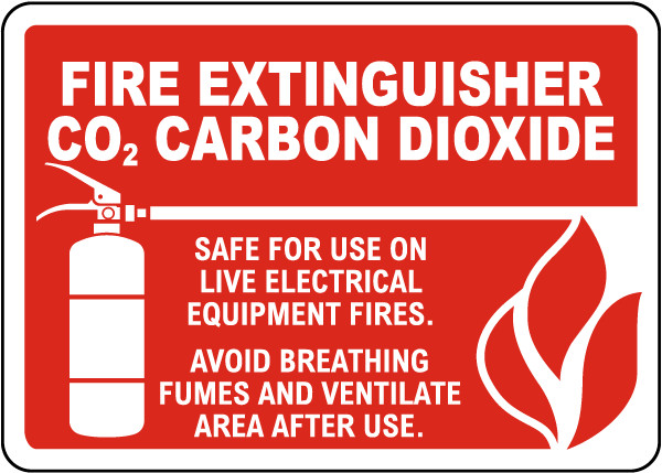 Fire Extinguisher CO2 Carbon Dioxide Sign