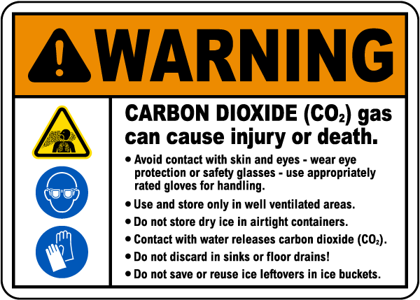 Warning Carbon Dioxide Can Cause Death Sign