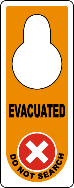 Evacuated Do Not Search Door Hanger