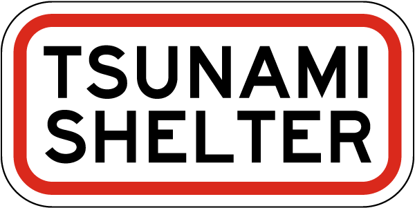 Tsunami Shelter Sign