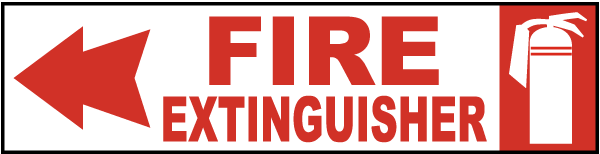 Fire Extinguisher (Left Arrow) Label