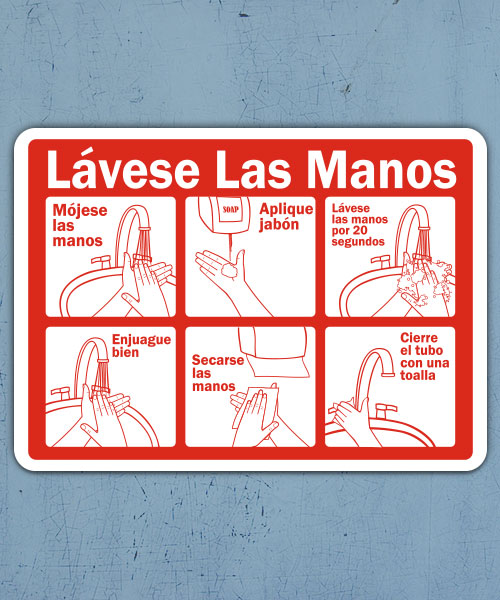 Spanish Wash Your Hands Sign
