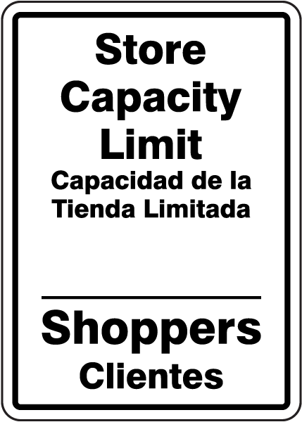 Bilingual Store Capacity Limit Sign