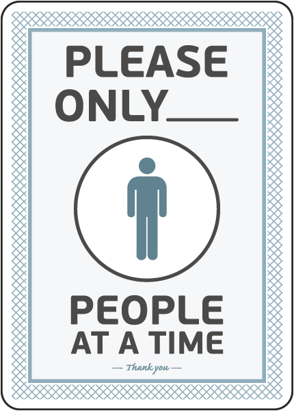 Please Only X of Number of Men Restroom Sign