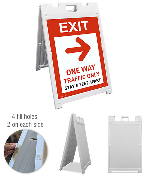 Exit One Way Traffic Only Right Arrow Sandwich Board Sign