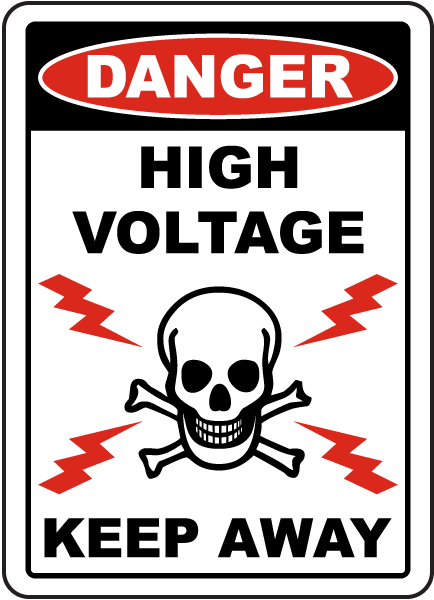Danger High Voltage Keep Away Label E3335l By