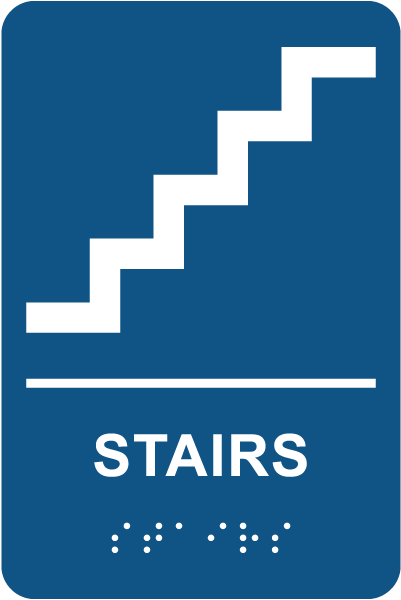 Stairs Sign with Braille