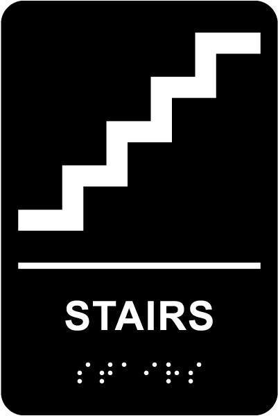 Stairs Sign with Braille