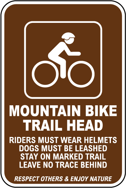 Mountain Bike Trail Ahead Sign