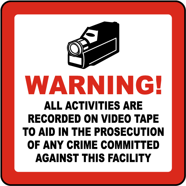 Activities Recorded on Video Tape Sticker