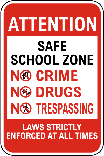Attention Safe School Zone Sign