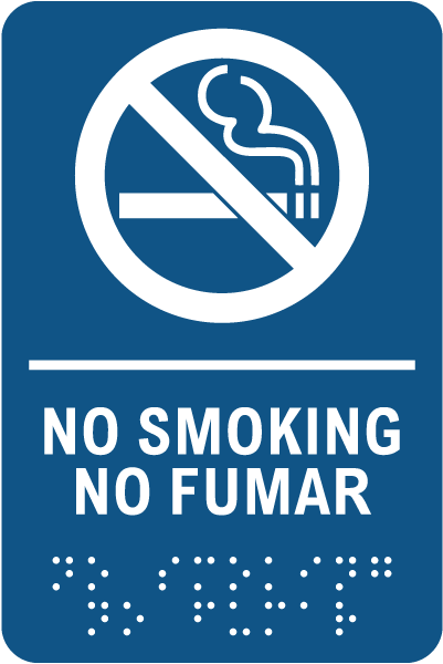 Bilingual No Smoking Sign with Braille