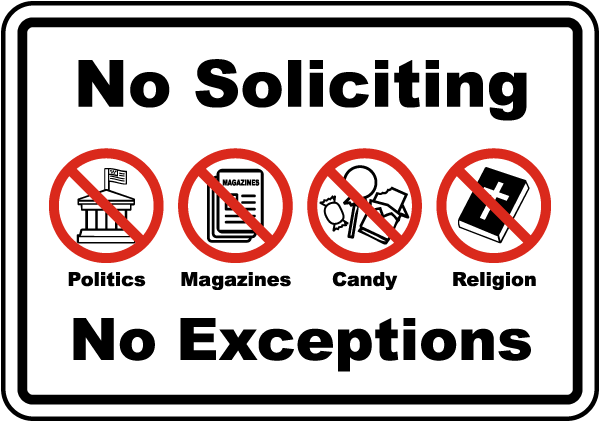 no-soliciting-no-exceptions-sign-claim-your-10-discount