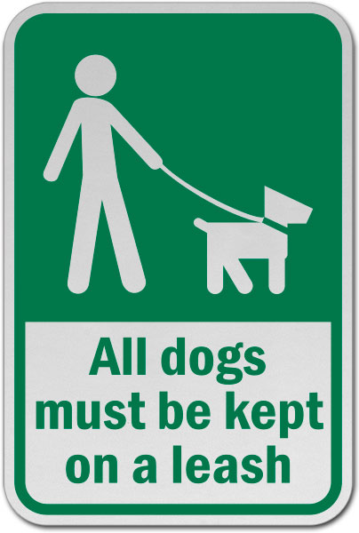 All Dogs Must Be Kept on Leash Sign