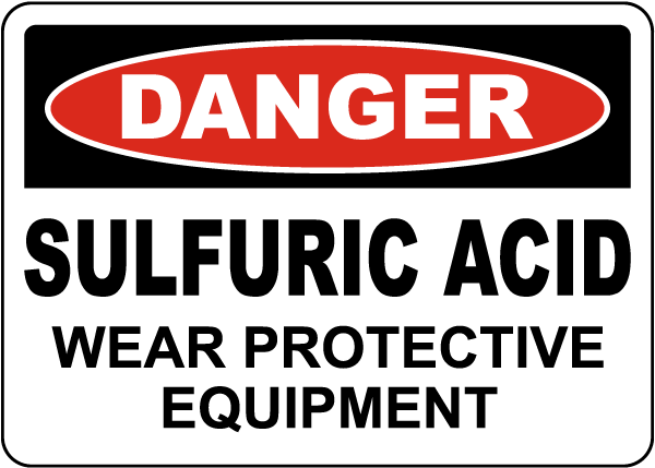 Danger Sign acid area wear protective clothing