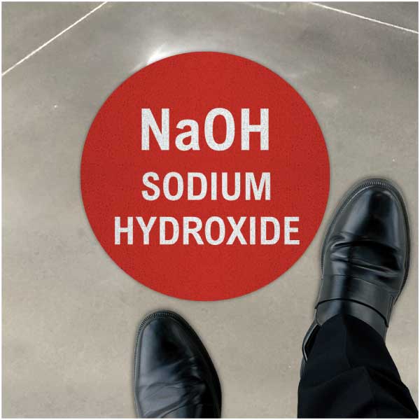 Sodium Hydroxide Floor Sign