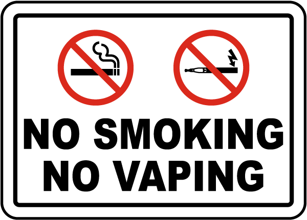 No Smoking No Vaping Sign - Save 10% Instantly