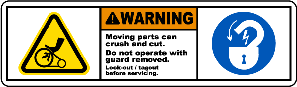 Moving Parts Can Crush & Cut Label - Get 10% Off Now