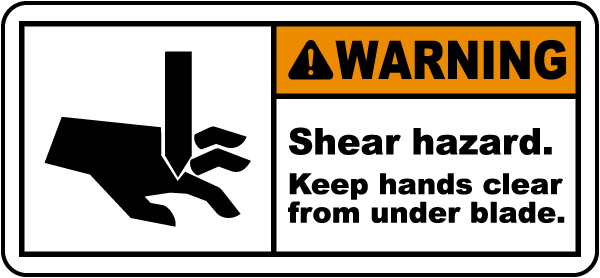 safety label cut fingers